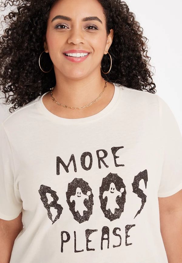 Plus Size More Boos Please Graphic Tee | Maurices