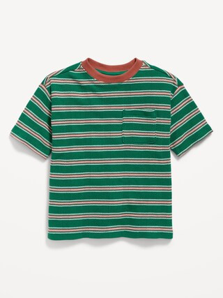 Oversized Short-Sleeve Waffle-Knit T-Shirt for Toddler Boys | Old Navy (US)
