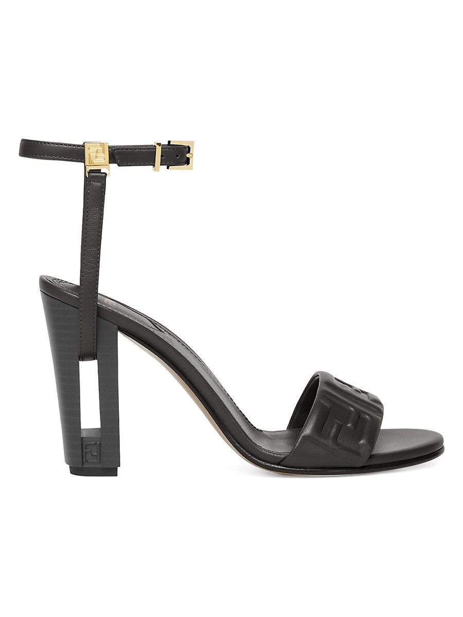 Women's Delfina 95MM Leather Sandals - Nero - Size 11.5 | Saks Fifth Avenue