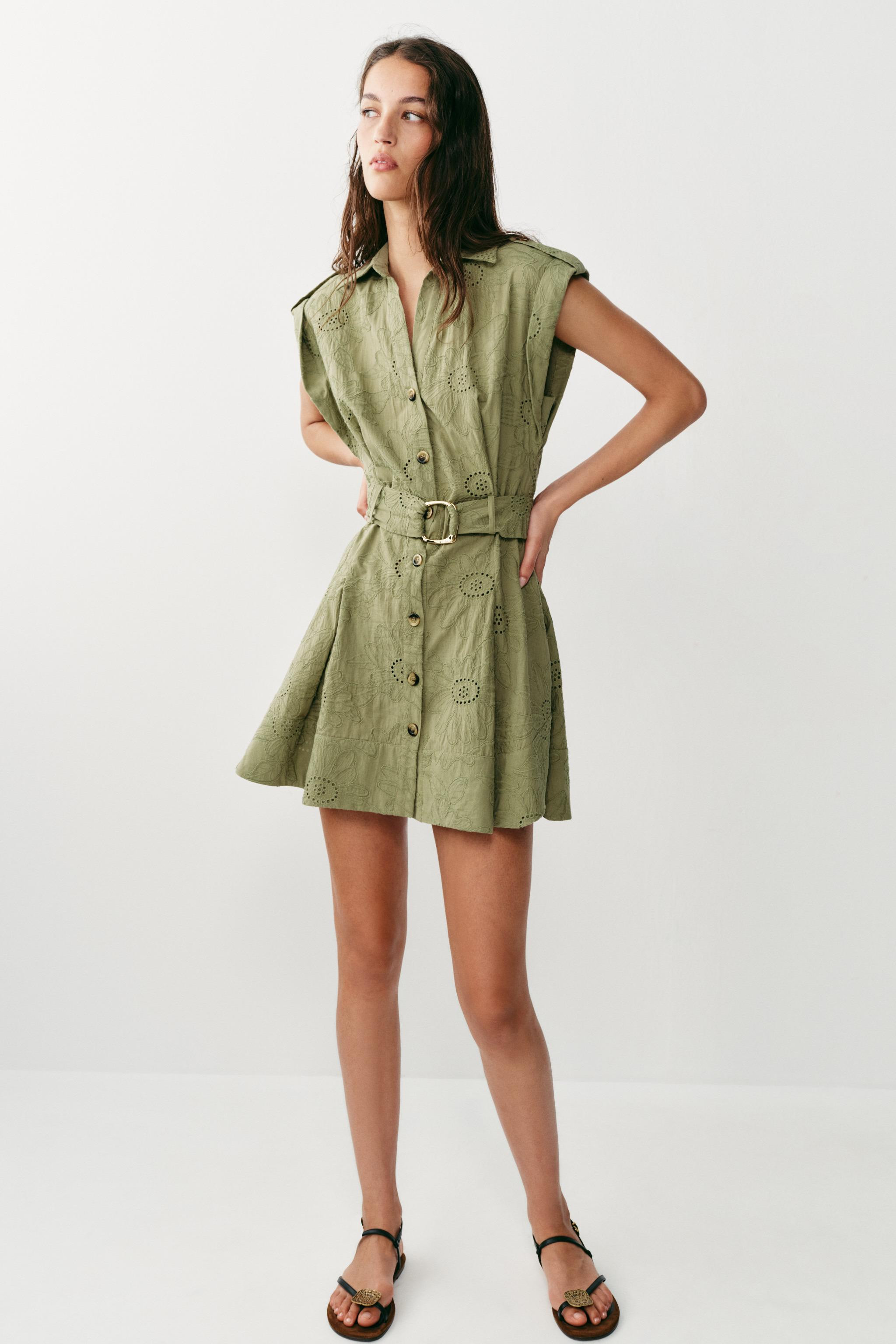 SHORT DRESS WITH CUTWORK EMBROIDERY | Zara UK