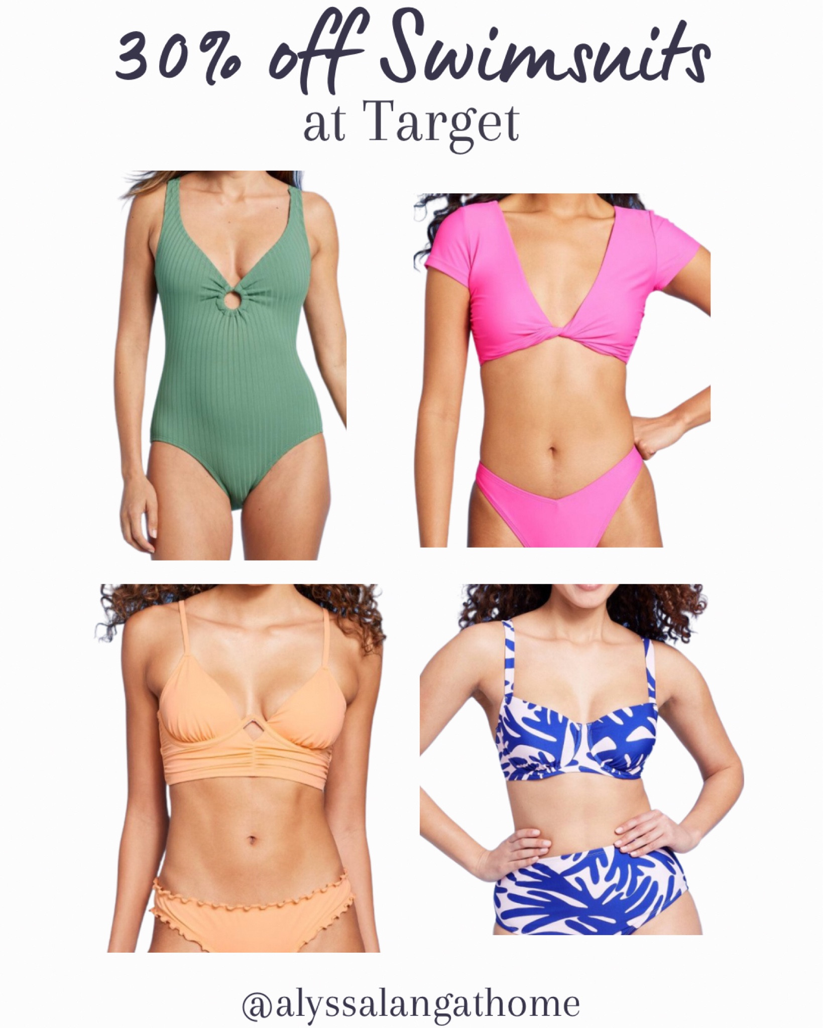 30% off women’s swim at Target!  Target swim.  Swimsuits 2023.  One piece swimsuits.

#LTKunder50 #LTKswim #LTKsalealert