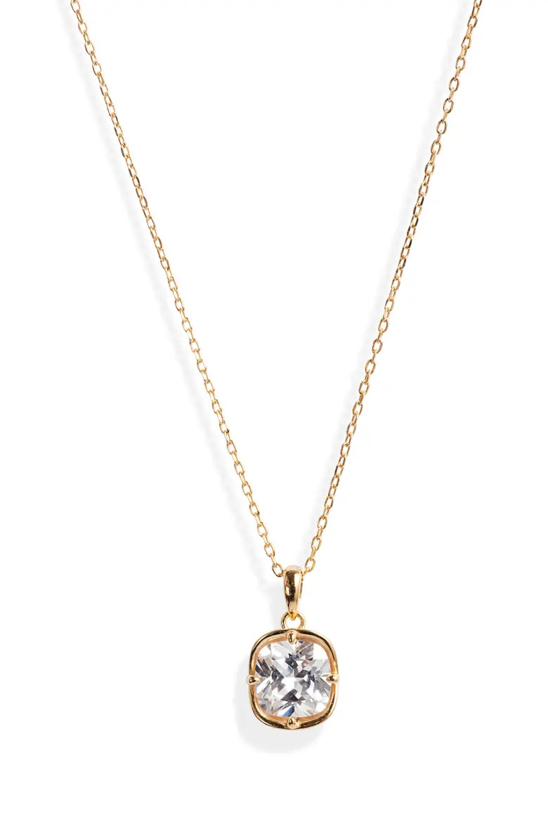 Nordstrom Bezel Sterling Silver & Cubic Zirconia Pendant Necklace | Nordstrom | Nordstrom