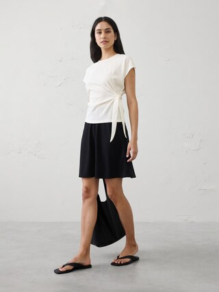Textured Smocked Side-Tie Top | Banana Republic Factory
