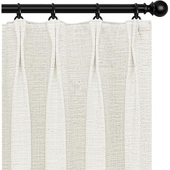 INOVADAY 100% Blackout Curtains for Bedroom, Pinch Pleated Linen Blackout Curtains 96 Inch Length... | Amazon (US)