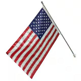 Seasonal Designs 3 ft. x 5 ft. Nylon US Flag with 6 ft. Aluminum Pole and Nylon Bracket US750 - T... | The Home Depot