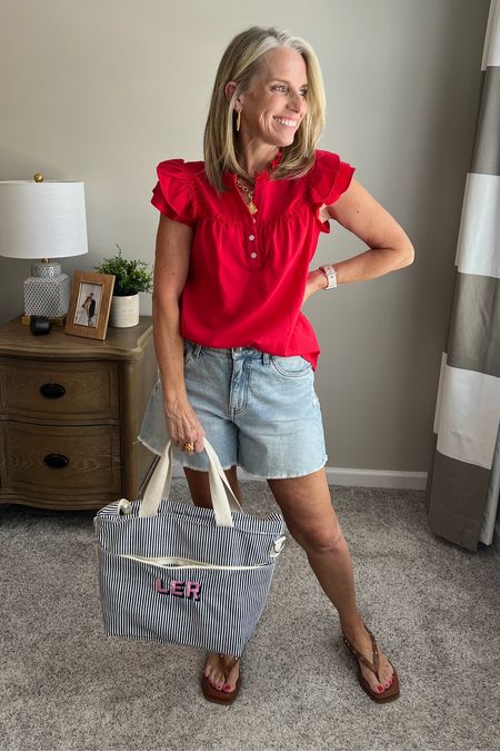 Everyday Amazon summer style 
Top comes in lots of colors 

Shorts are size 4 with room 
Use LISA10 on insulated cooler tote. Perfect for the pool or beach…or running errands 

#LTKItBag #LTKFindsUnder50 #LTKOver40