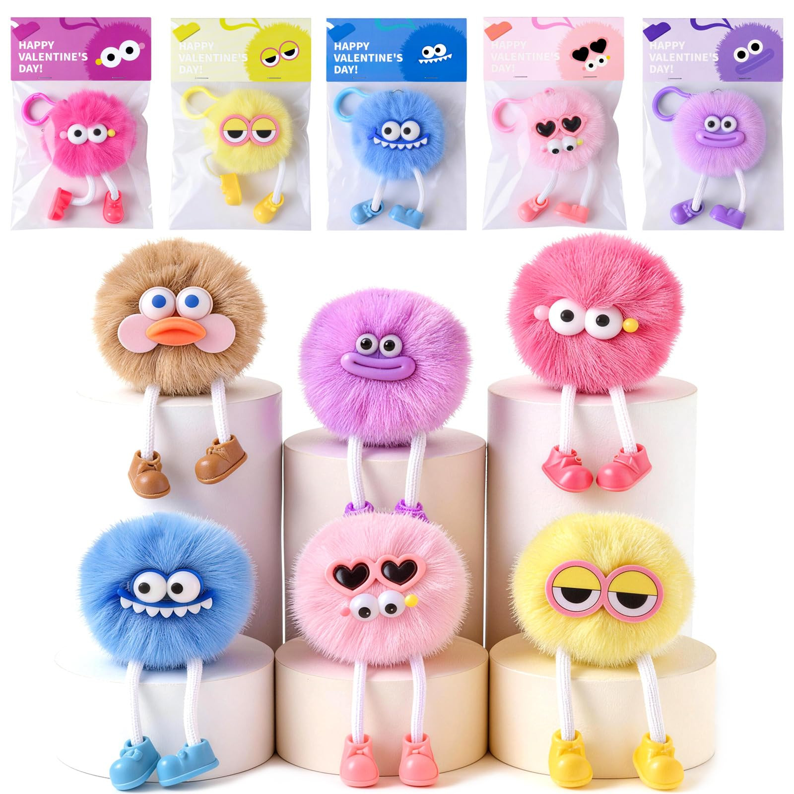 MEADIN Valentines Day Gifts for Kids - 24 Pack Pre-filled Plush Toys Keychains with Valentine's G... | Amazon (US)