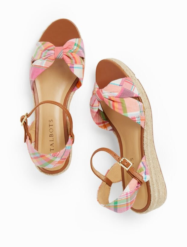 Pamela Twist Espadrille Wedges - Madras | Talbots