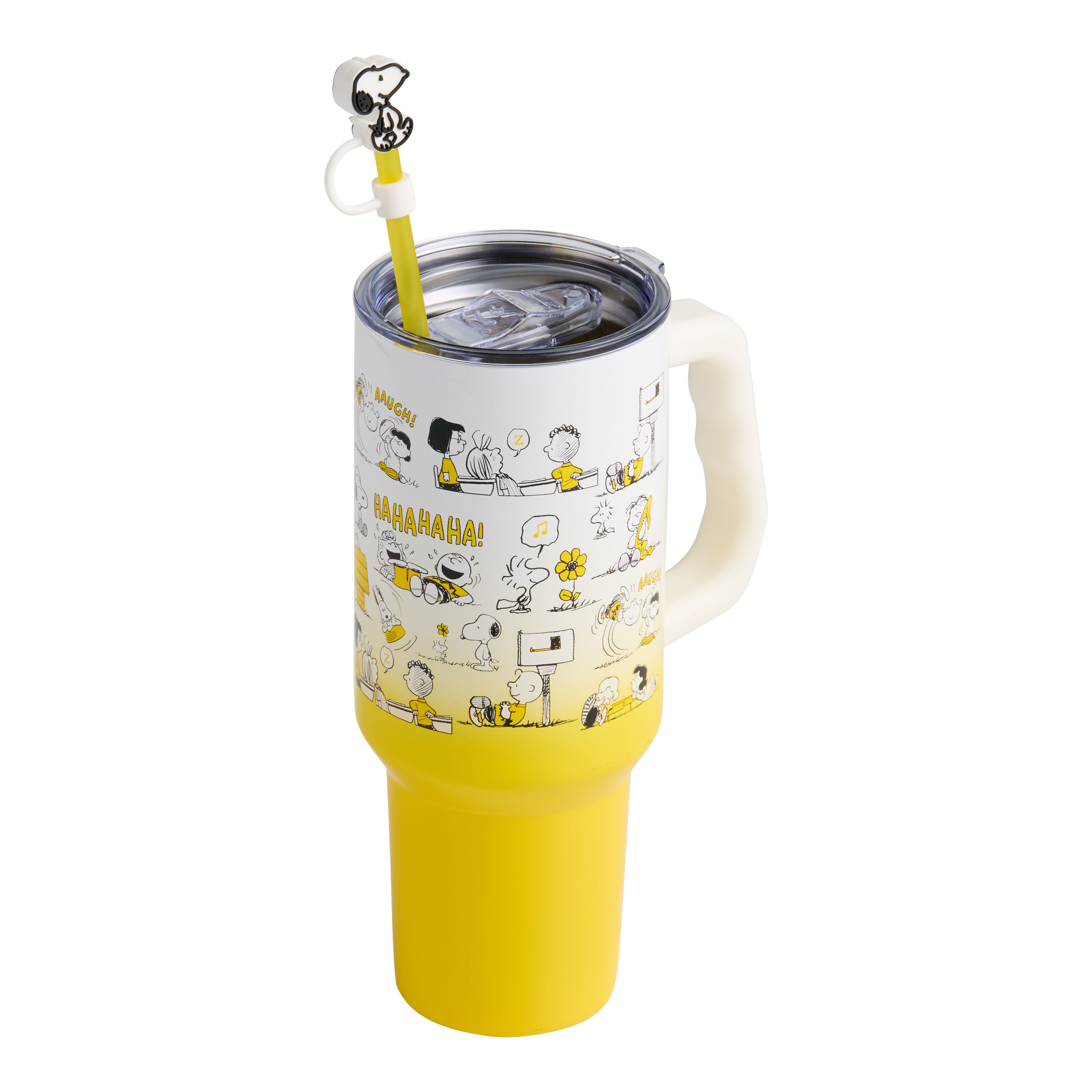 Peanuts Stainless Steel Drink Tumbler with Snoopy Straw Topper | World Market