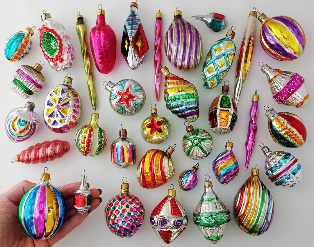 Glass Mid-century Vintage Christmas Retro Tree Ornament, Silver-mercury Home Decor, Xmas Winter H... | Etsy (US)