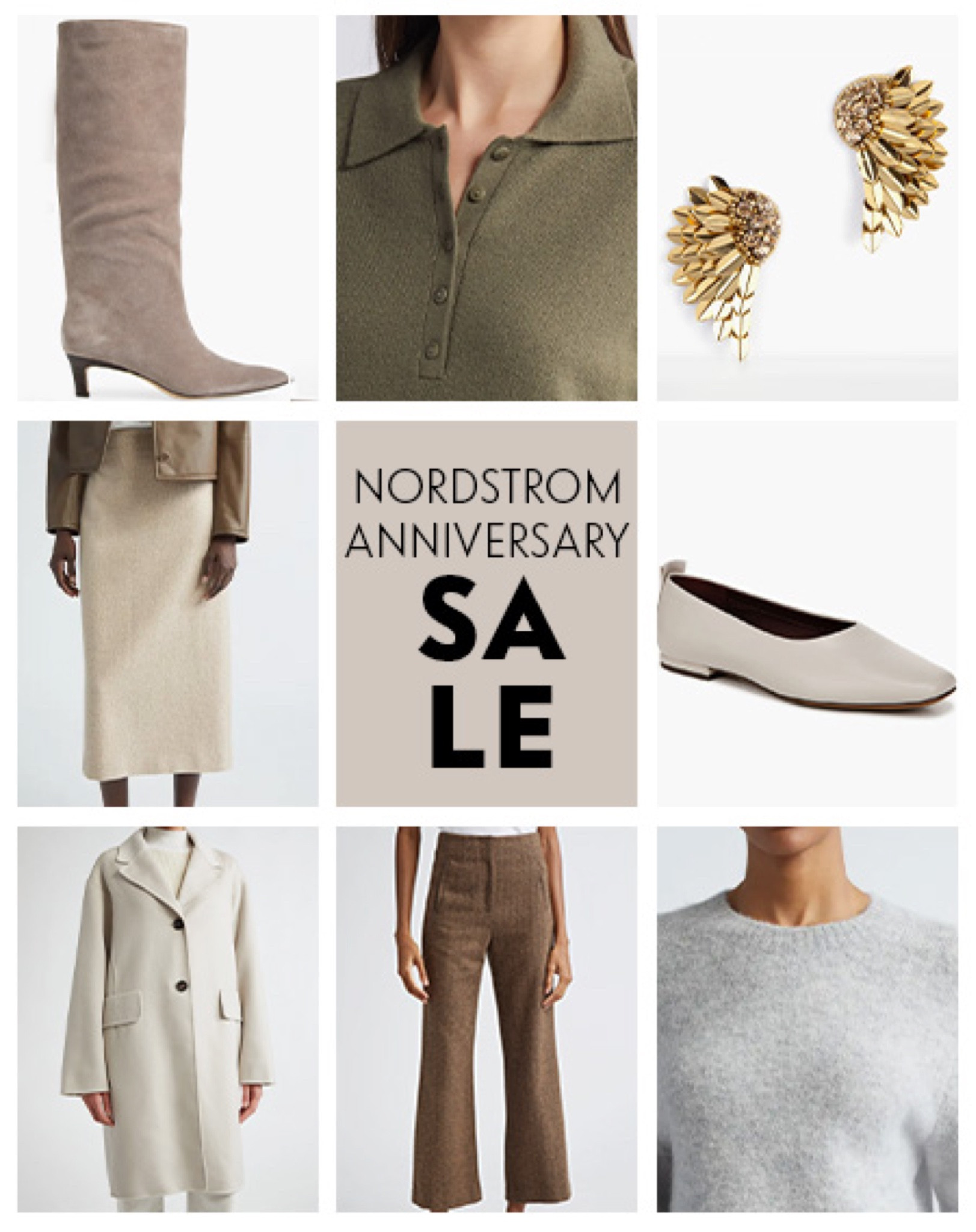 Fall essentials 2024 🍂🍁 from Nordstrom anniversary sale 

Fall fashion 2024, fall faves 2024, fall workwear, fall sweaters, green polo sweater, gray alpaca sweater, cream coat, brown pants women, work outfits women, statement earrings, beige taupe boots, beige long skirt  #LTKxNSale

#LTKSeasonal #LTKstyletip #LTKsalealert