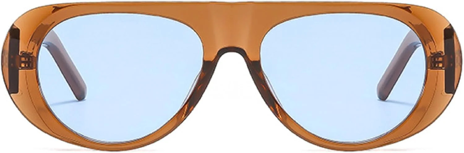 2024 Fashion Large Frame Retro Sunglasses Male UV Resistant Oval Female Minimalist Style Pilot Su... | Walmart (US)