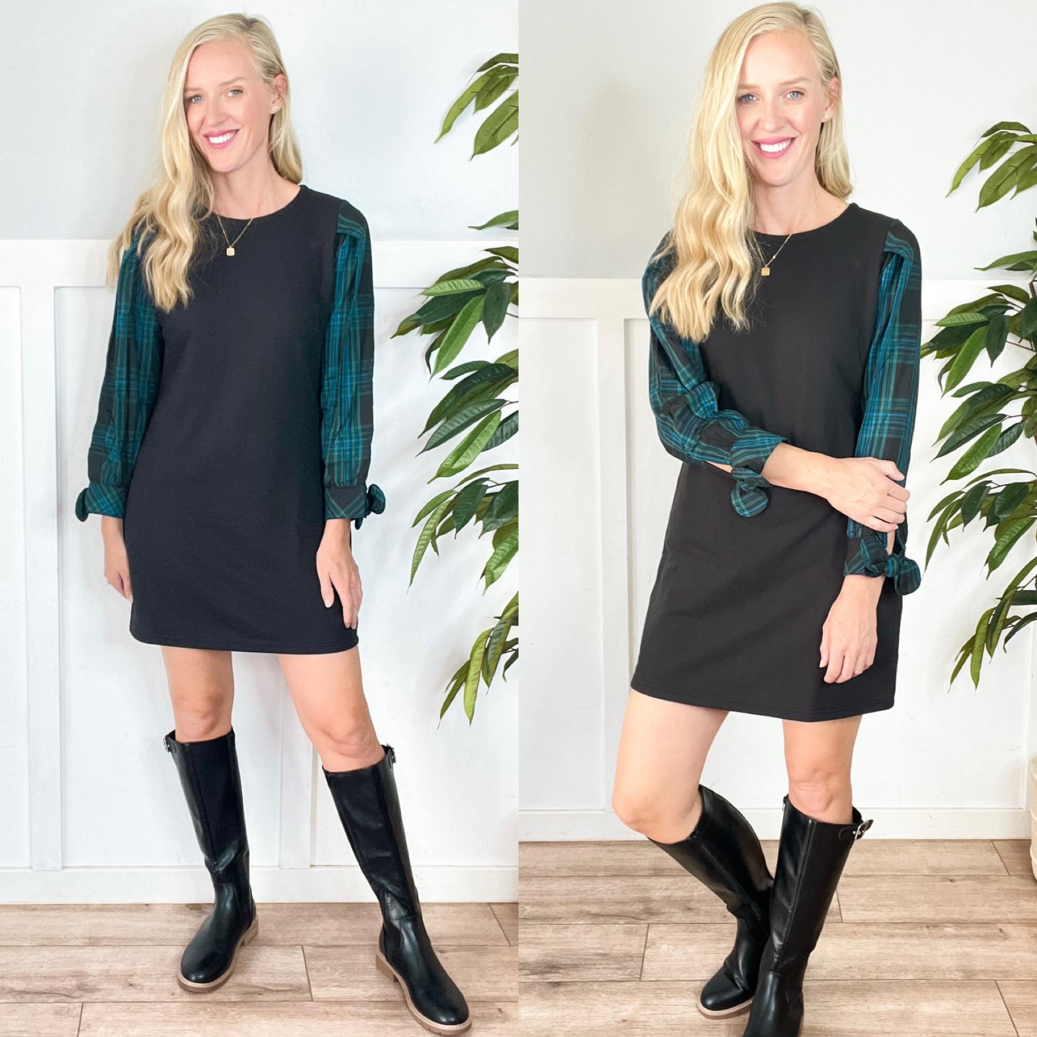 New plaid black dress. I sized up to a medium to add length. 

#LTKSeasonal #LTKunder50 #LTKHoliday