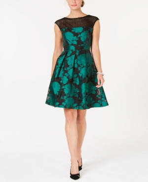 julia jordan Mesh & Jacquard A-Line Dress | Macys (US)
