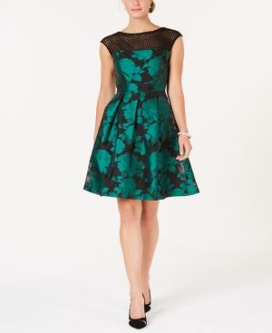 julia jordan Mesh & Jacquard A-Line Dress | Macys (US)