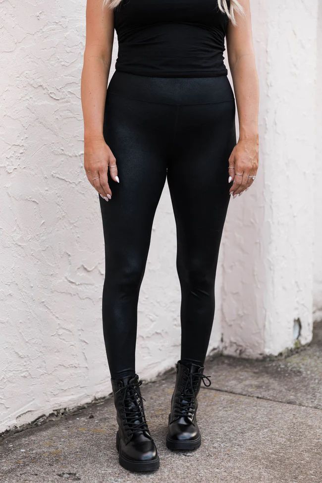 Hot Mess Express Black Faux Leather Leggings - Krista X Pink Lily | Pink Lily