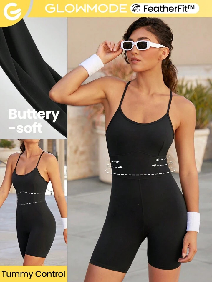 GLOWMODE FeatherFit™ Sports Romper | SHEIN