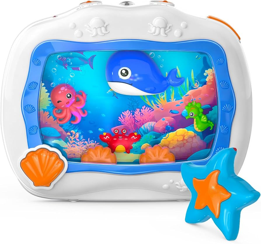 Baby Aquarium Toy Sleep Soother, Tummy Time Toys & Crib Toy, Sea Animal Sensory Musical Crib Soot... | Amazon (US)