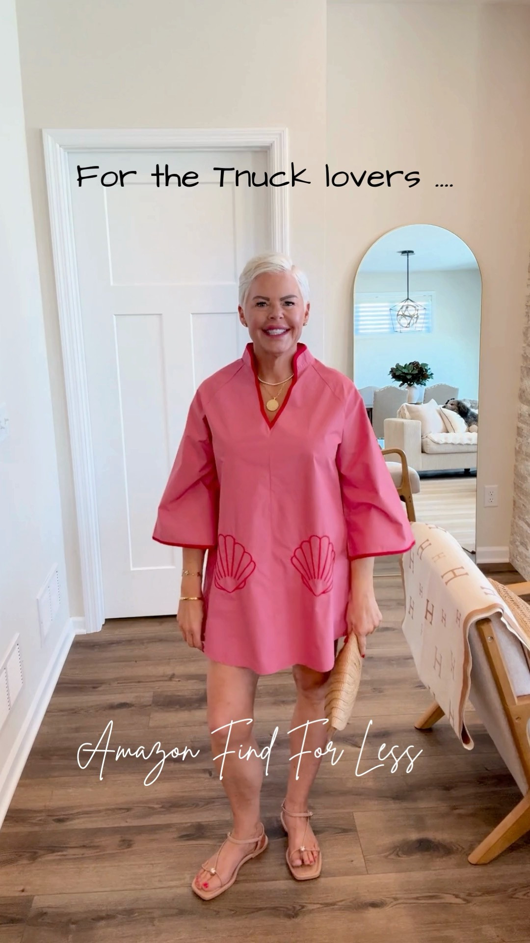 This cotton mini dress with 3/4 length sleeves and embroidered shells is a Tuckernuck look for less from Amazon.  It is so good — I purchased it in multiple colors in a size small. You can wear this as resort wear, a beach day coverup or a dress out to lunch. 

 #LTKootd #LTKmomlife #LTKOver40