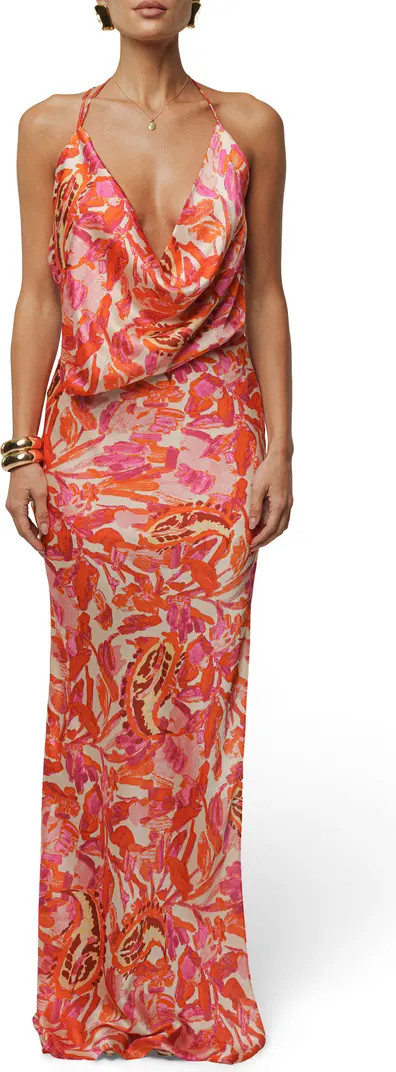 Delmara Cowl Neck Satin Dress | Nordstrom