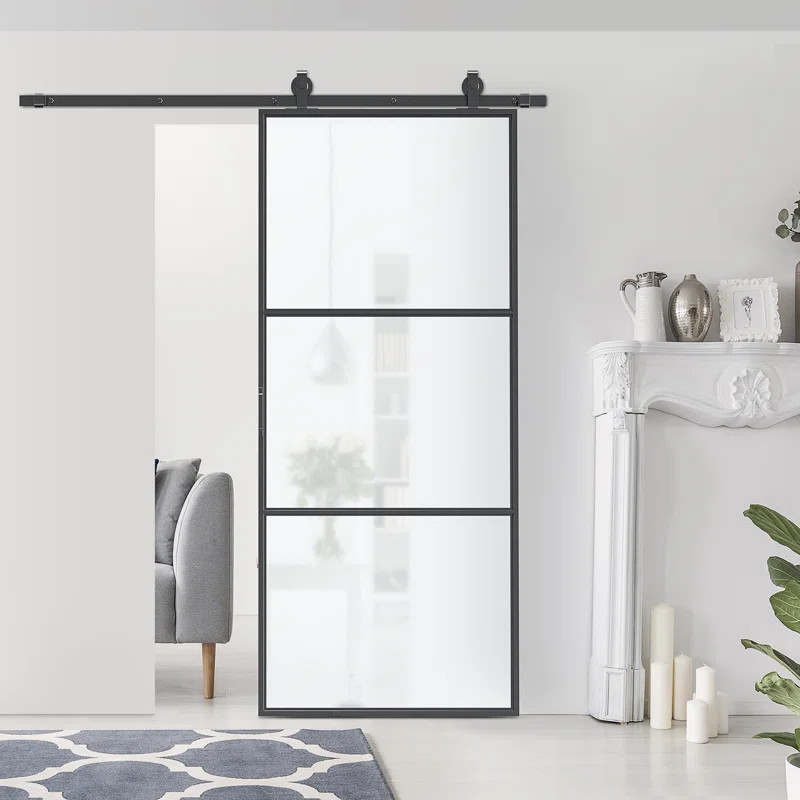 Glass and Metal Barn Door | Wayfair North America