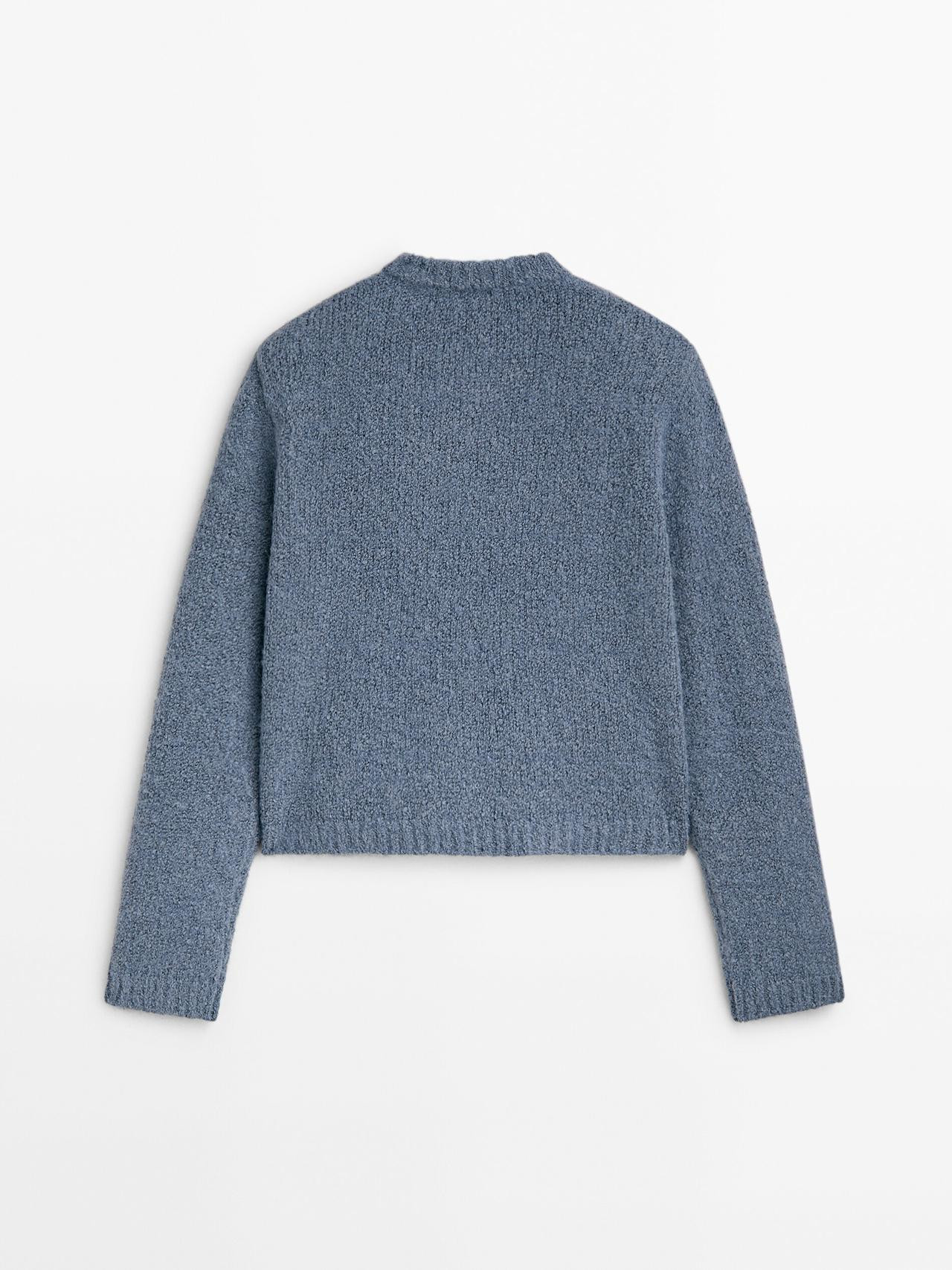 Mini bouclé knit cardigan with pockets | Massimo Dutti UK
