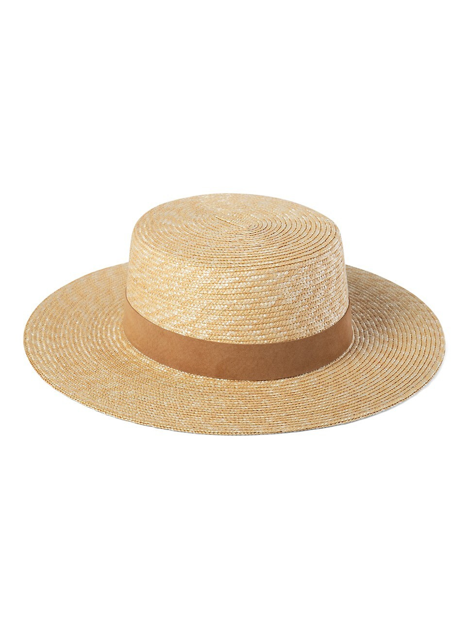 Spencer Boater Suede-Trim Straw Hat | Saks Fifth Avenue