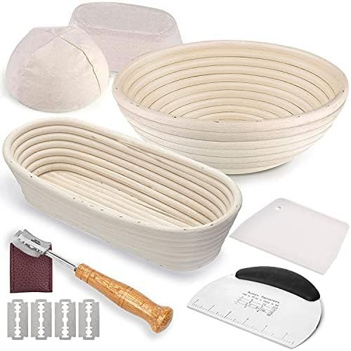 Bread Art Bread Proofing Basket set - A complete banneton basket kit of 9 Inch Round and 10 Inich... | Amazon (US)