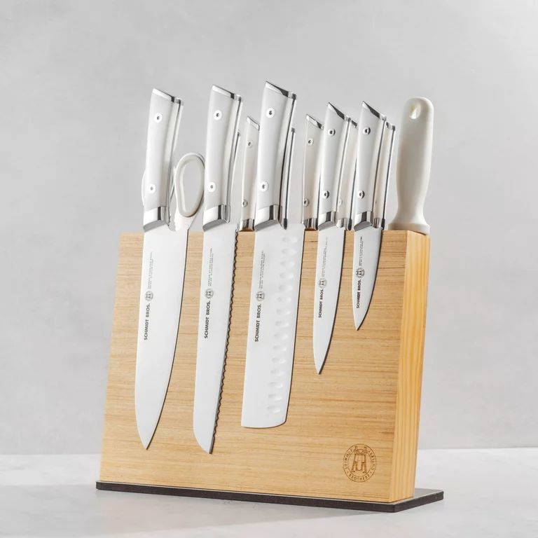 Schmidt Brothers Cutlery 14 Piece Professional Series Forged Stainless Steel Knife Block Set, Whi... | Walmart (US)