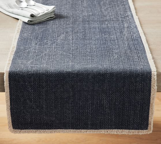 Mason Handwoven Cotton Fringe Table Runner | Pottery Barn (US)