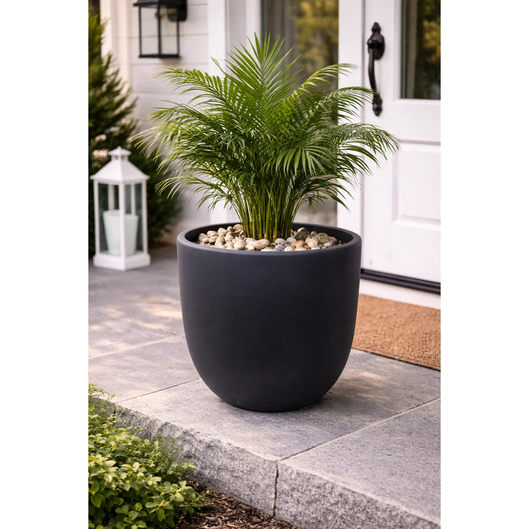 Magic garden Mosswood Resin Planter Matte Black Finish 18 Inch - Walmart.com | Walmart (US)