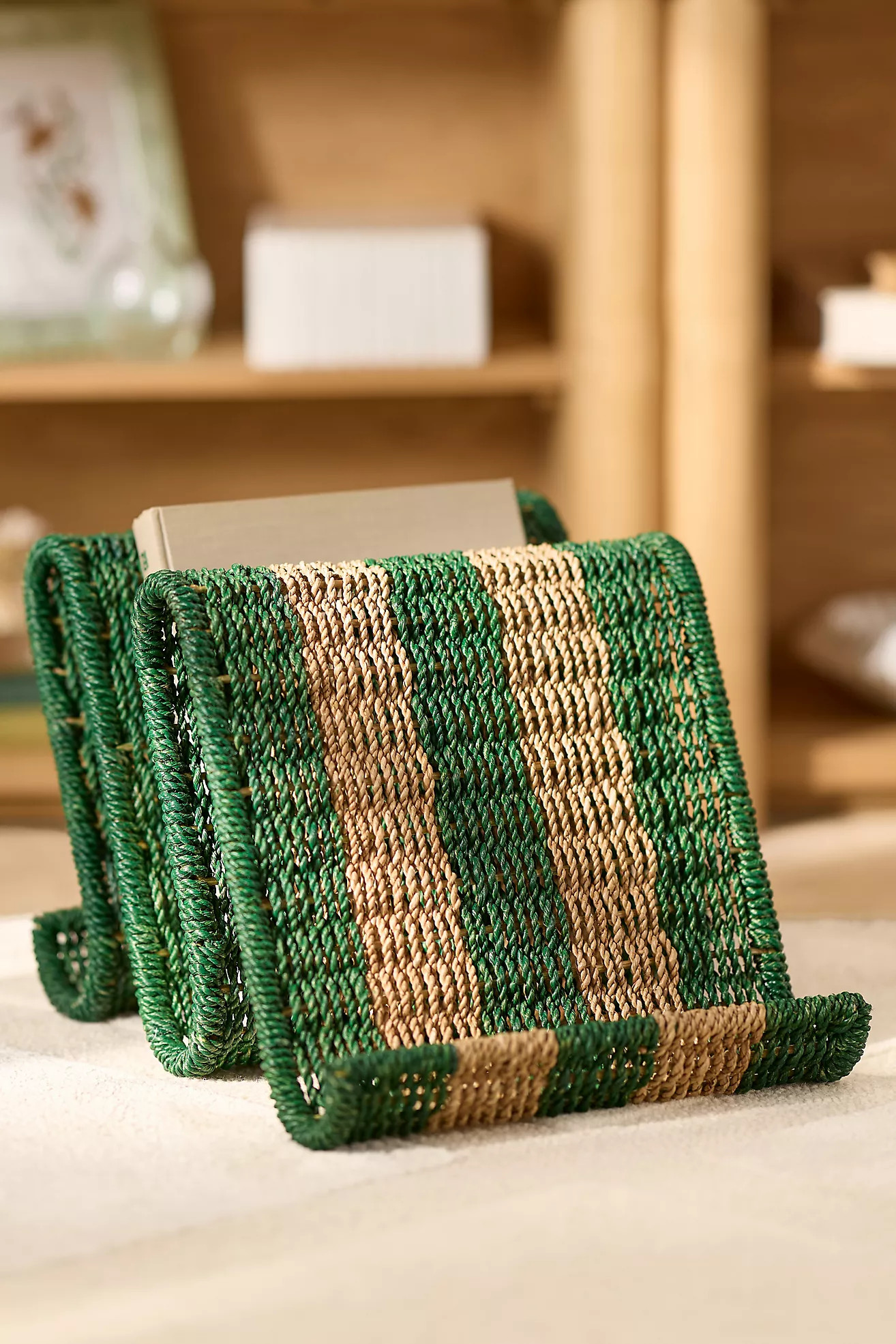 Lisette Seagrass Wavy Stripe Magazine Holder | Anthropologie (US)