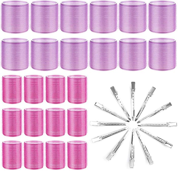Hair Curlers Rollers, Cludoo 36Pcs Jumbo Big Hair Roller Sets with Stainless Steel Duckbill Clip,... | Amazon (US)