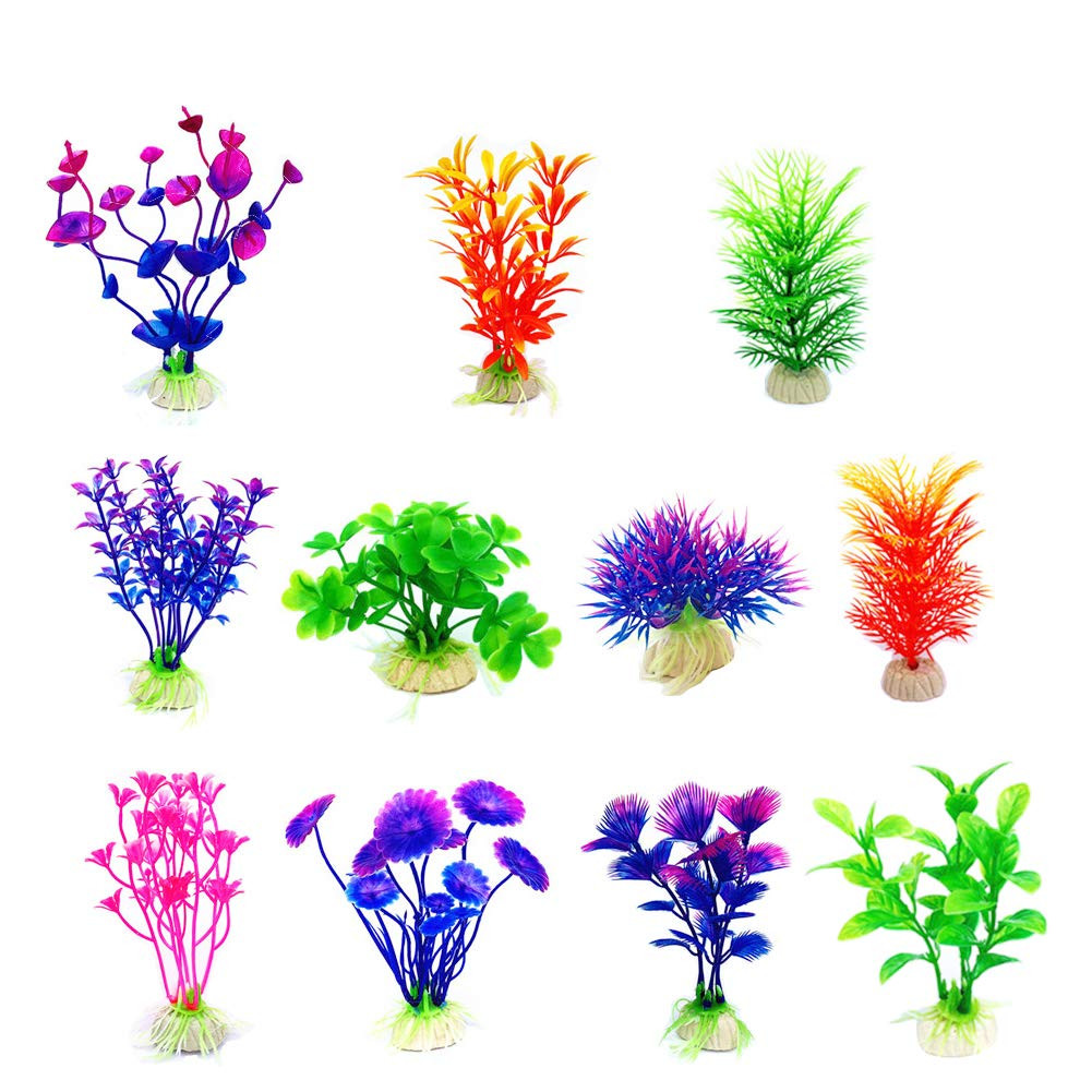 CousDUoBe Artificial Aquatic Plants 11 Pcs Small Aquarium Plants Artificial Fish Tank Decorations... | Amazon (US)