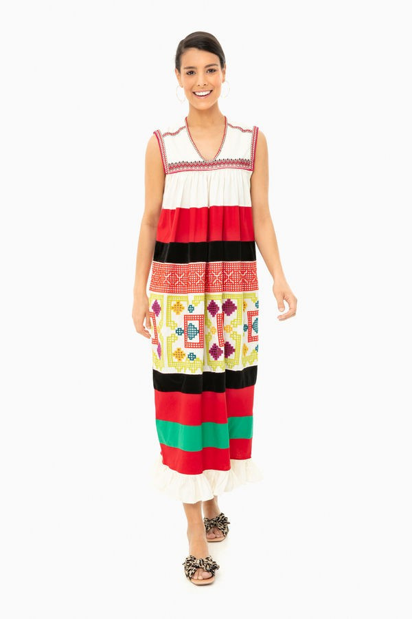 Ecru Embroidered Robe Dress | Tuckernuck (US)