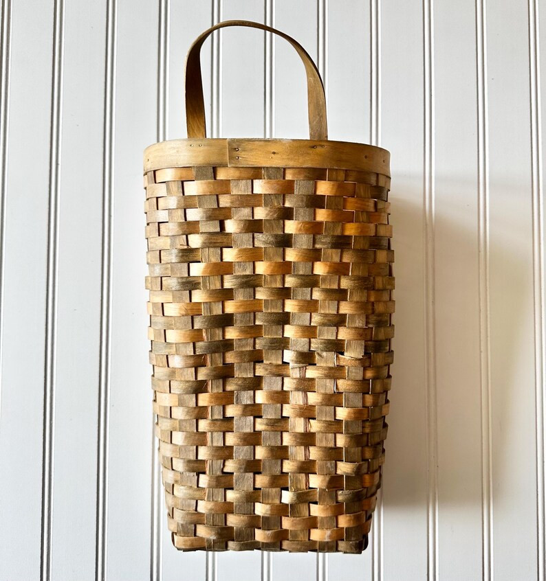 Vintage Woven Wall Basket | Hanging Storage Basket | Rustic Farmhouse Wall Decor | Lightweight Ba... | Etsy (US)