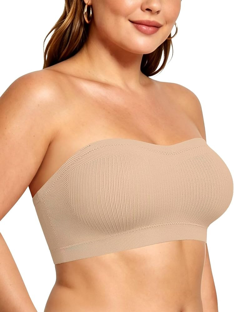 Vertvie Strapless Bra Wireless Non-Slip Push Up Bandeau Bras for Women Full Support Tube Tops Pad... | Amazon (US)