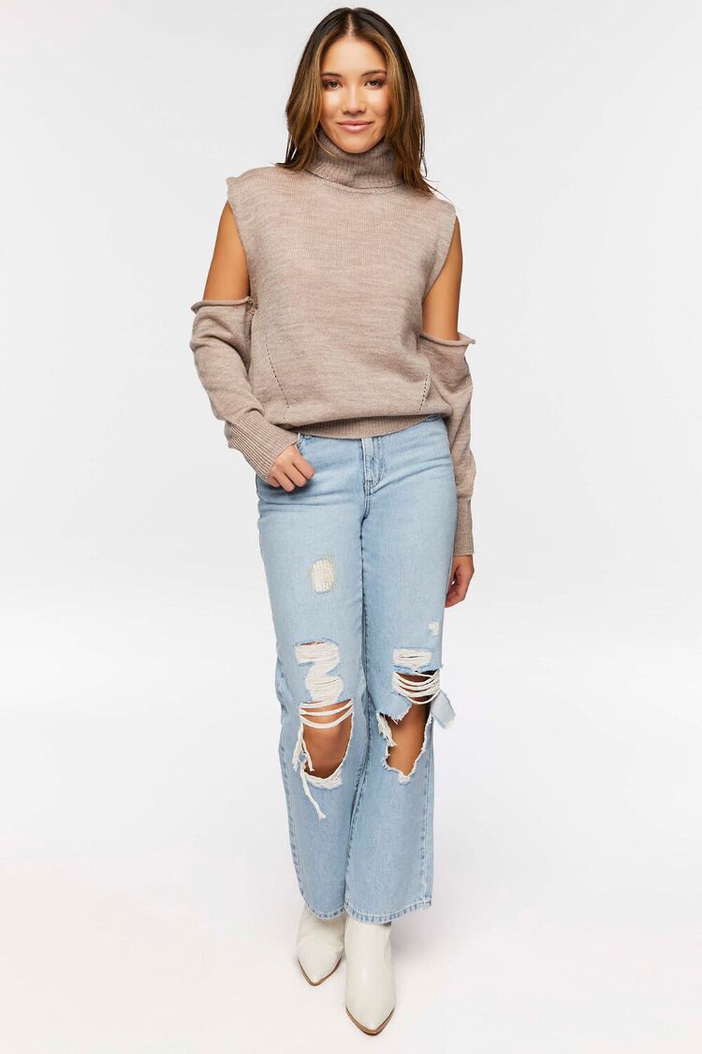 Recycled Cotton Distressed 90s-Fit Jeans | Forever 21 (US)