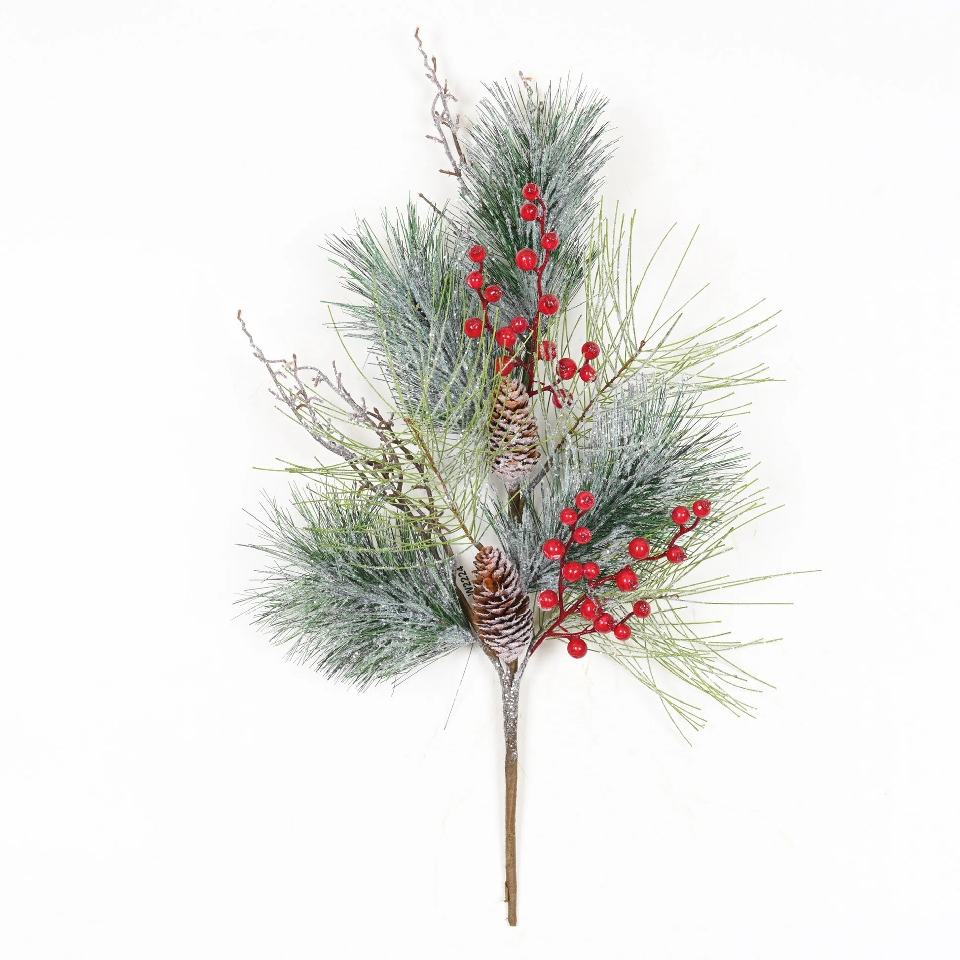24" Artificial Farmhouse Winter Grass Branches Floral Arrangement For Vase Filler, Long Stem Berr... | Wayfair North America