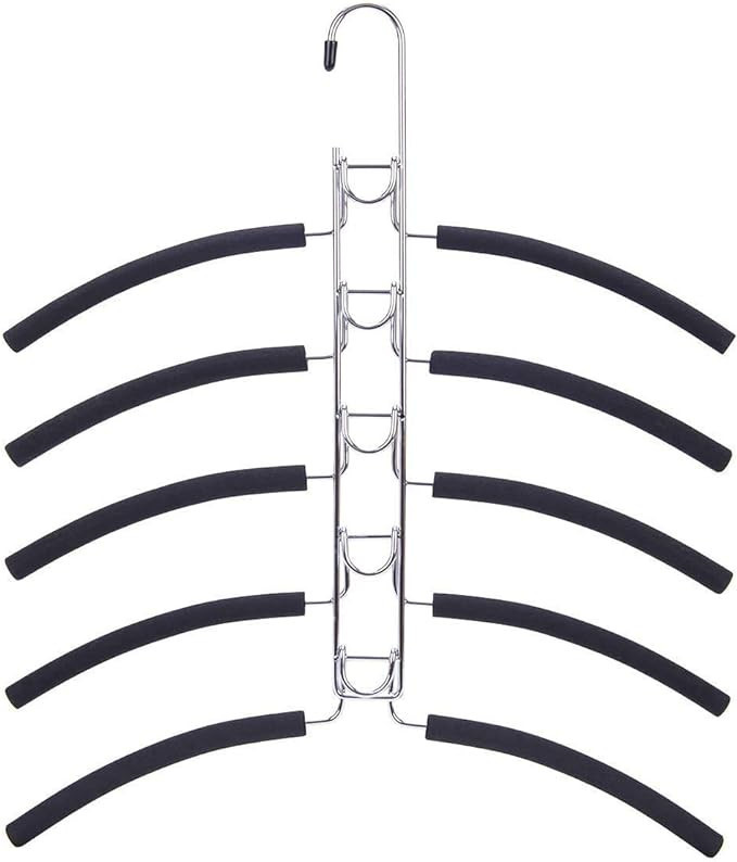 Nature Smile 2 Pack 5 in 1 Anti Slip Metal Sweater Coat Hangers,Multi Layers Wardrobe Clothes Rac... | Amazon (US)