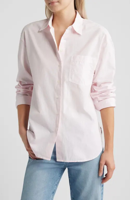Madewell The Easy Poplin Button-Up Shirt in Pale Pink at Nordstrom, Size Small | Nordstrom