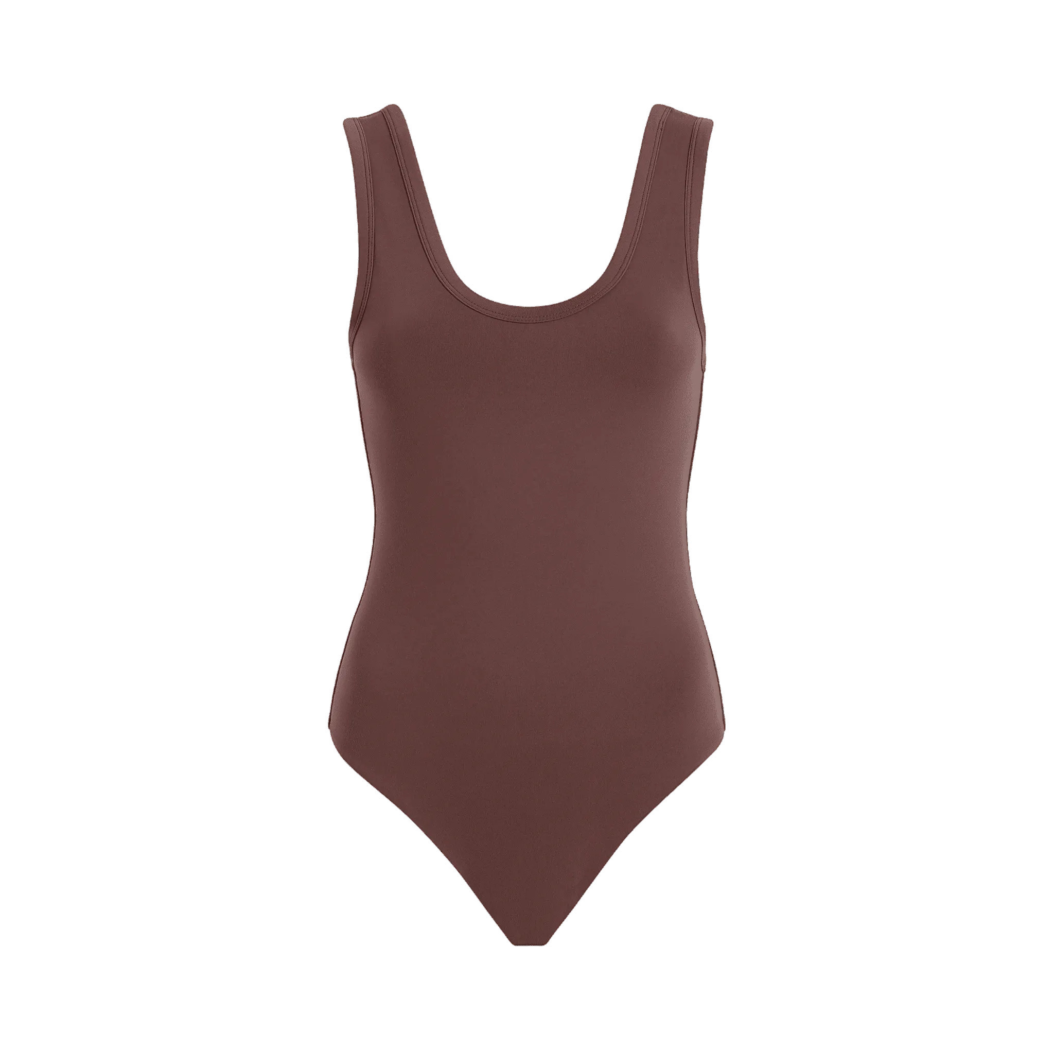Seamless Scoop Tank Bodysuit | Coffee - nuuds | nuuds