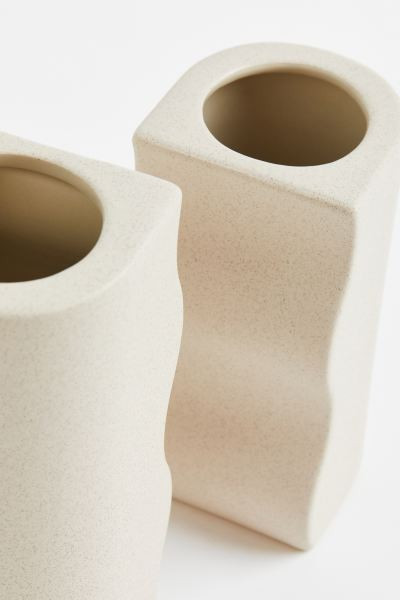 Pack de 2 jarrones de cerámica - Beige claro - HOME | H&M ES | H&M (FR, IT, ES, PT, BE)