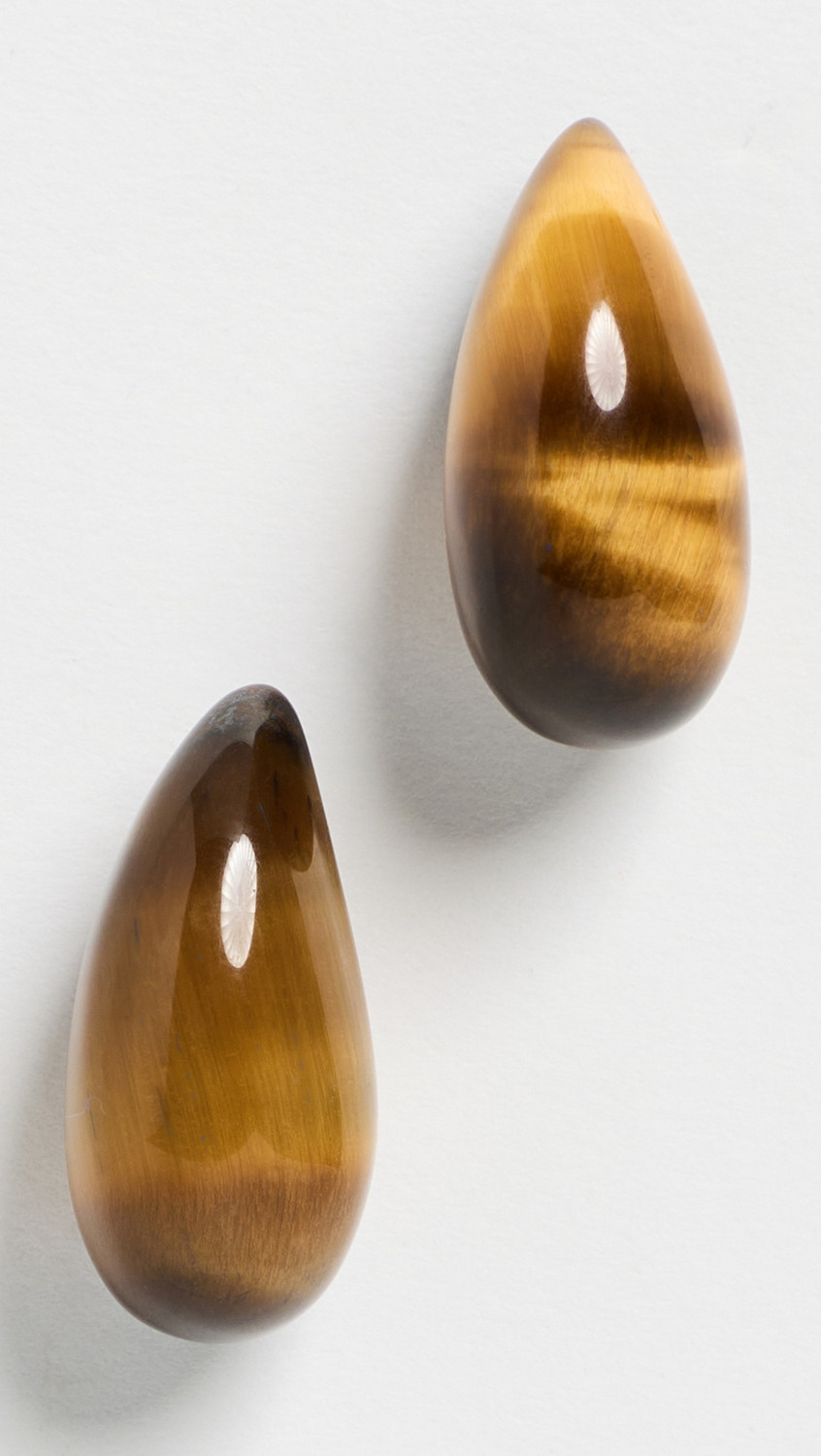 SHASHI Hand Carved Gemstone Drop Earrings Tiger Eye One Size | Shopbop