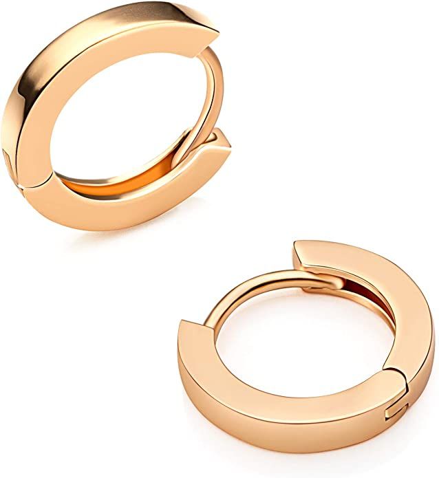 Small Gold Hoop Earrings for Women : 14k Real Gold Plated Hypoallergenic Tiny Cartilage Huggie Gi... | Amazon (US)