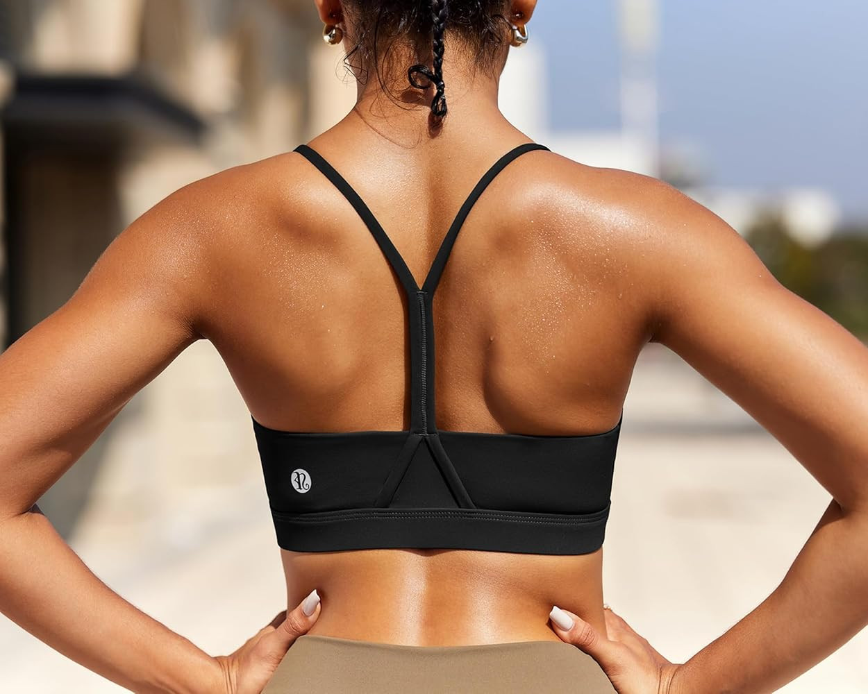 RUNNING GIRL Y-Back Sports Bras for Women, Medium Impact Wirefree Padded Bra Workout Crop Top Lon... | Amazon (US)