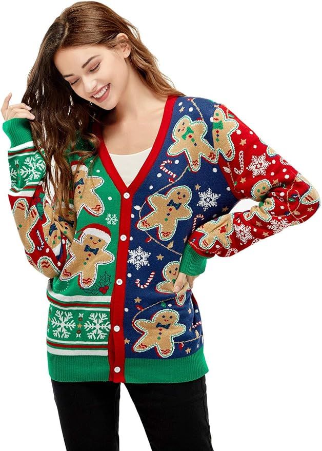 Women's Ugly Ugly Christmas Sweater Cute Novelty Christmas Holiday Vacation Pullover -Fabulous | Amazon (US)