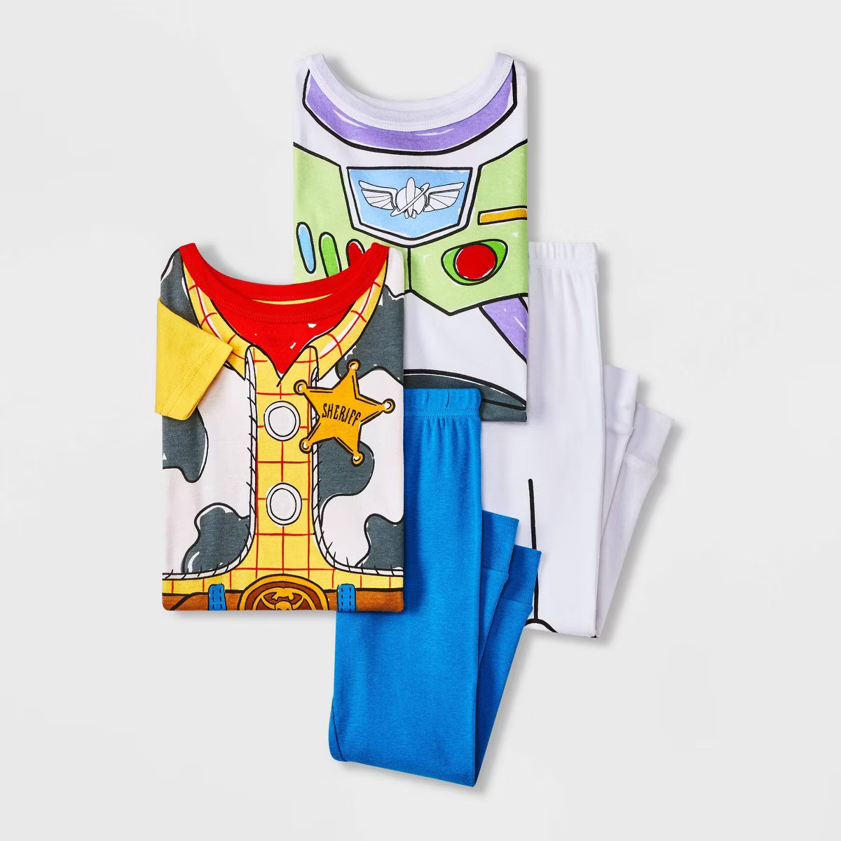 Toddler Boys' 4pc Snug Fit Cotton Toy Story Pajama Set - White | Target