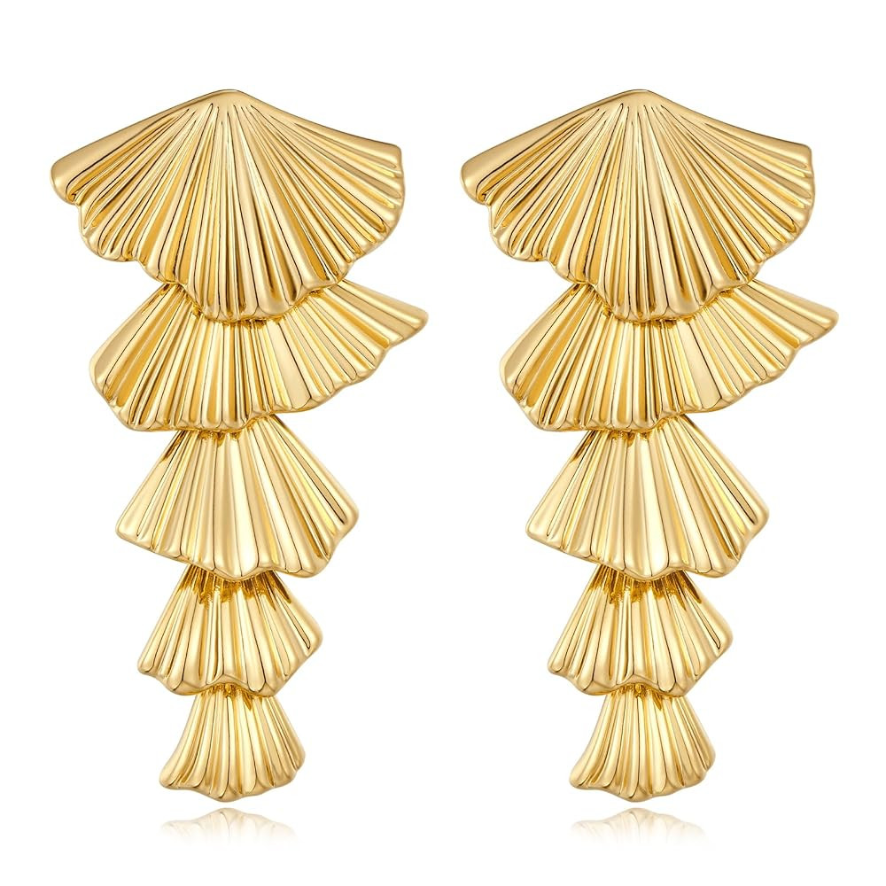 Gold/Silver Shell Dangle Earrings for Women Seashell Starfish Drop Dangle Earrings Beach Earrings... | Amazon (US)