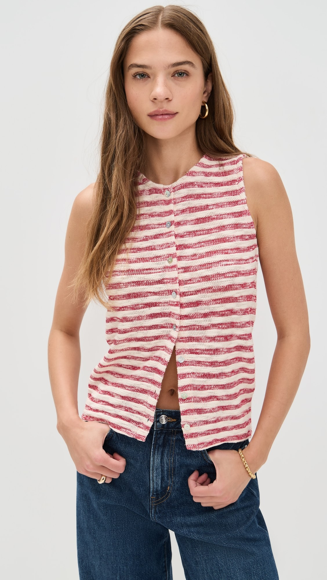 Crew Neck Sweater Vest In Stripe | Shopbop
